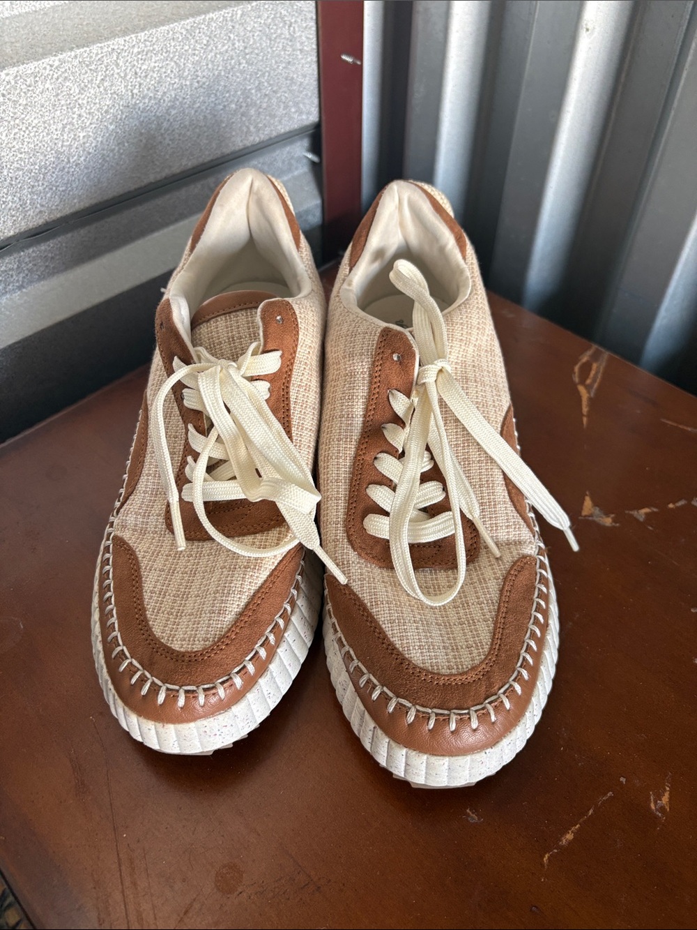 Universal Thread Beige and Brown Woven Sneakers